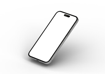 Clean image of a smartphone with a blank screen, perfect for app presentations or website mockups.