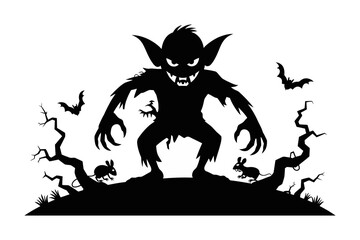 Halloween creepy monster illustration