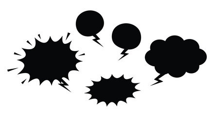 Collection of comic speech bubbles and explosion effects