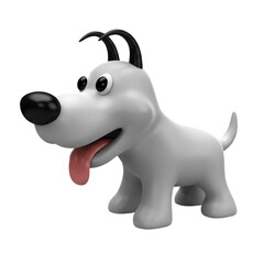 Playful cartoon dog with tongue out, ready for fun and adventure, a smiling friend