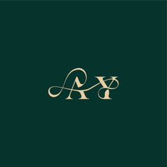 monogram initial logo design elegant style with wavy line AY organic curve wedding letter