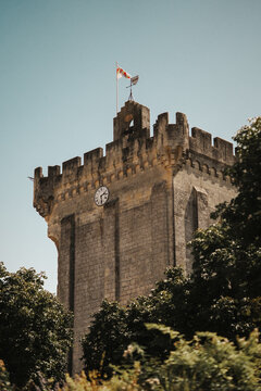 Keep of Pons, France. Tall historic tower