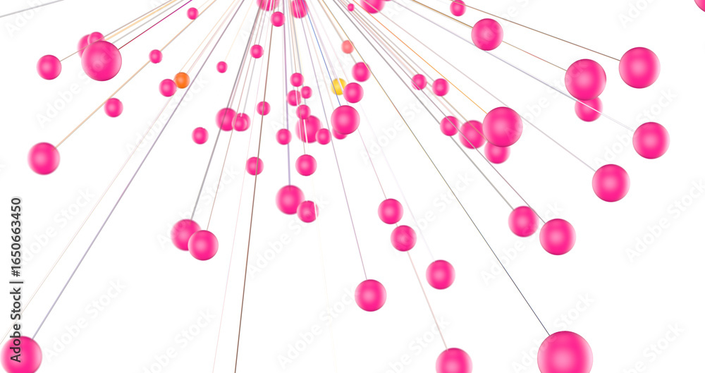 Poster big data visualization. network connection structure with chaotic distribution of points and lines. 
