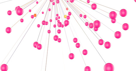 Big data visualization. Network connection structure with chaotic distribution of points and lines. 3D rendering.