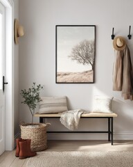 Cozy Minimalist Entryway with Natural Decor