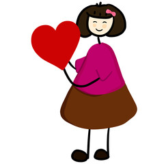 girl with heart