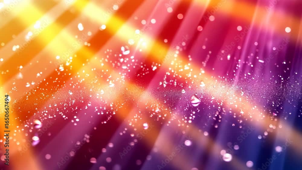 Poster vibrant light beams and sparkles creating dynamic abstract visual