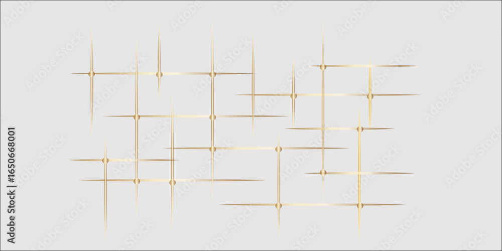 Poster abstract lines in grey and golden tone of many squares and rectangle shapes on white background. met