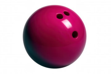 Glossy pink bowling ball, close-up detail highlighting polished surface, positioned ready for powerful lane performance