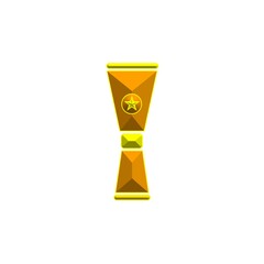 3d trophy icon isolated on white background. Trophy icon in 3d style. Vector of school supply. 3d trophy icon illustration. Trophy symbol illustration. Back to school background.