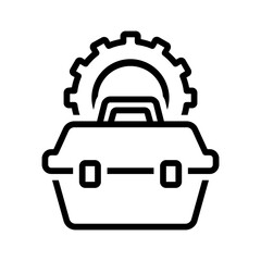 Vector black line icon for Toolbox
