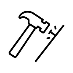 Vector black line icon for Hammer