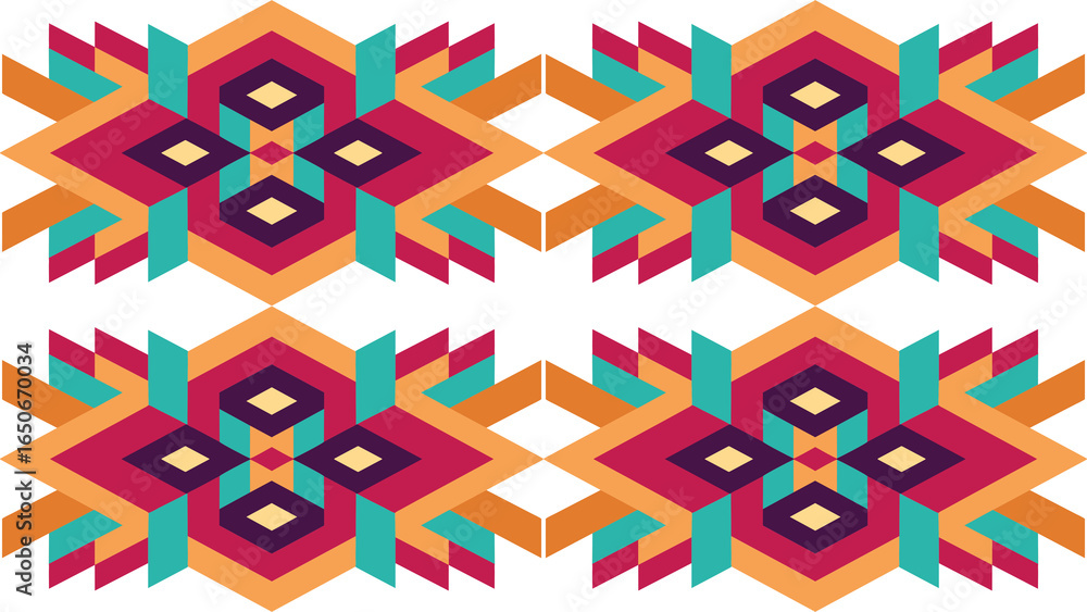 Poster colorful abstract seamless geometric pattern with 3d cube shapes, a vector illustration for a