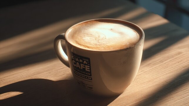 A delightful cup of coffee bathed in morning sunlight, inviting a moment of serenity - Powered by Adobe