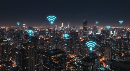 Smart City at Night: Wireless Network Connectivity