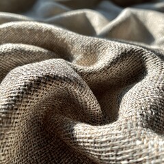 Fototapeta premium Closeup of woven beige fabric