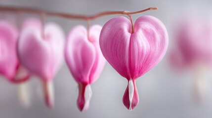 Fototapeta premium Close-up of delicate pink heart-shaped flowers