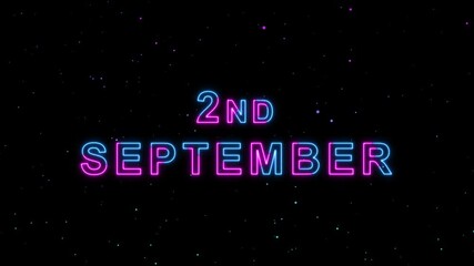 Video of 2nd September Text Neon Glow Animation Motion Graphics