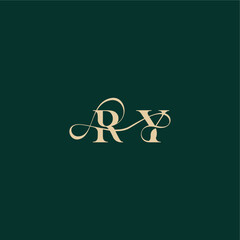 monogram initial logo design elegant style with wavy line RY organic curve wedding letter
