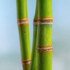 Fototapeta premium Close-up of vibrant green bamboo stalks
