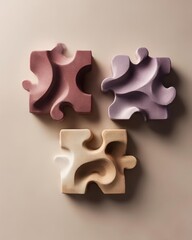 Obraz premium Abstract Sculptural Puzzle Pieces