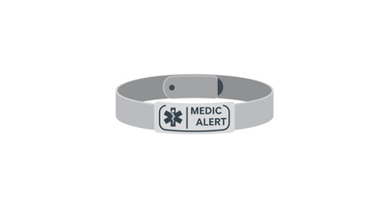 Medical Alert Bracelet Illustration for Health and Safety - Emergency Identification Concept
