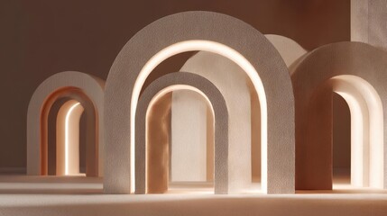 Fototapeta premium Illuminated Modern Arch Structures