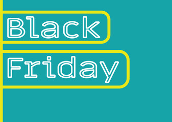 Black Friday event banner, sales at good prices.