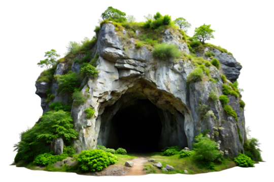 Cave – Isolated on White Background – PNG – GENERATIVE AI