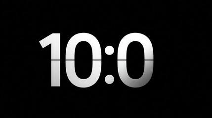 Flat Style Digital Countdown Timer Displaying Ten Seconds isolated on a transparent background