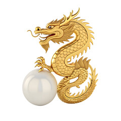 Obraz premium golden dragon on white background