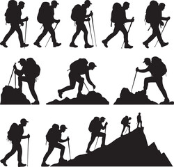 Hiking Silhouette Vector – Outdoor Adventure Illustration

Hiker Silhouette Vector Bundle – Mountain and Trail Design

Hiking Vector Illustration – Backpacking and Nature Silhouette Set