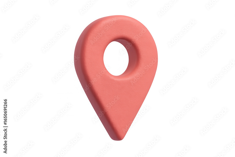 Poster Red location pin symbolizing gps, navigation, and position tracking, isolated on a transparent background for easy integration into various projects