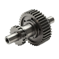 Precision Metal Gears: Close-up of Industrial Gear Assembly