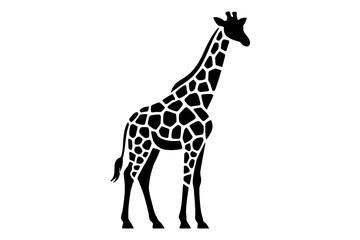 Obraz premium Silhouette illustration of a giraffe with a long neck and distinctive black spots pattern design