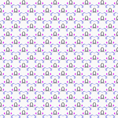 An infinitely repeating pattern featuring abstract shapes in various pastel colors on a black background. Perfect for textiles, wallpapers, digital backgrounds, and modern graphic projects.