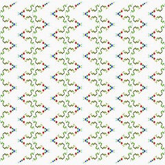 An infinitely repeating pattern featuring abstract shapes in various pastel colors on a black background. Perfect for textiles, wallpapers, digital backgrounds, and modern graphic projects.
