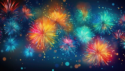 fireworks in the night sky