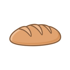 Vector illustration of a loaf of bread with three slashes on top, symbolizing bakery products, fresh food, and traditional baking