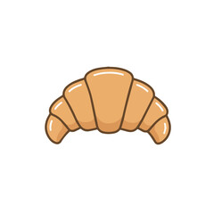 Vector illustration of a freshly baked croissant, golden and flaky, symbolizing bakery delights, breakfast, and French pastries