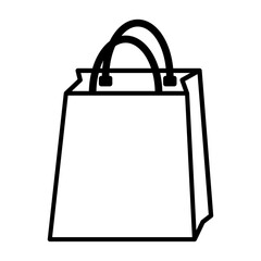 ショッピングバッグのアイコン シンプル線画ベクター / Shopping Bag Icon Simple Line Vector Illustration