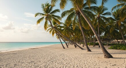 Palm trees at Seven Mile Beach, Grand Cayman