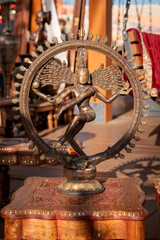 Intricate Nataraja Statue Displayed in Wooden Decor Setting