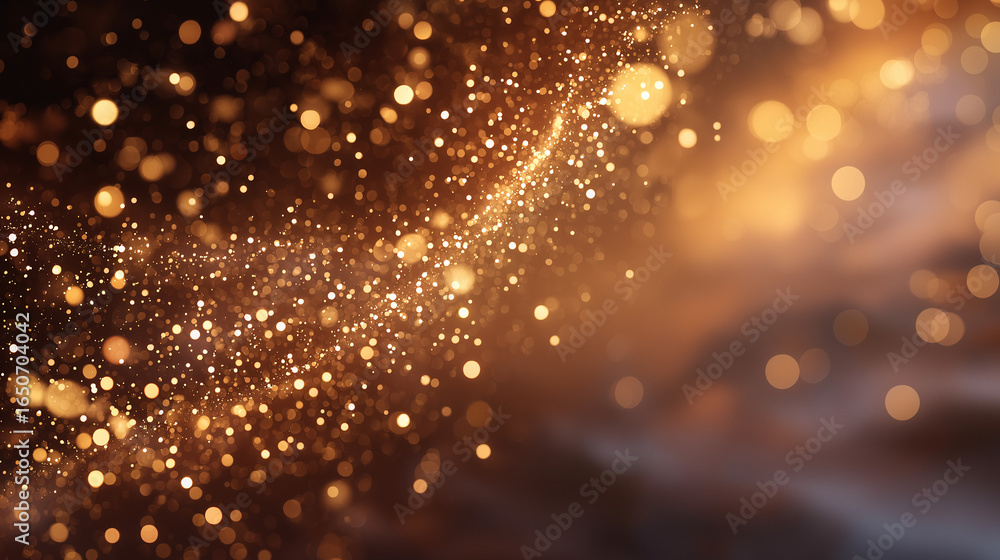 Canvas Prints celestial radiance: an abstract representation of shimmering golden particles swirling against a mys