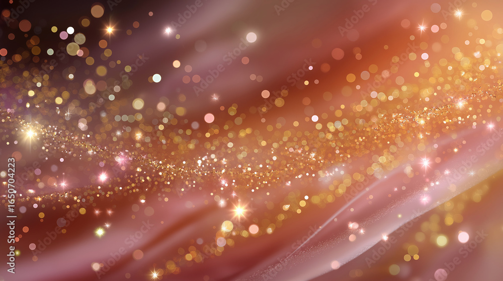 Poster abstract sparkle: a captivating abstract image that has a beautiful wave of golden light and particl