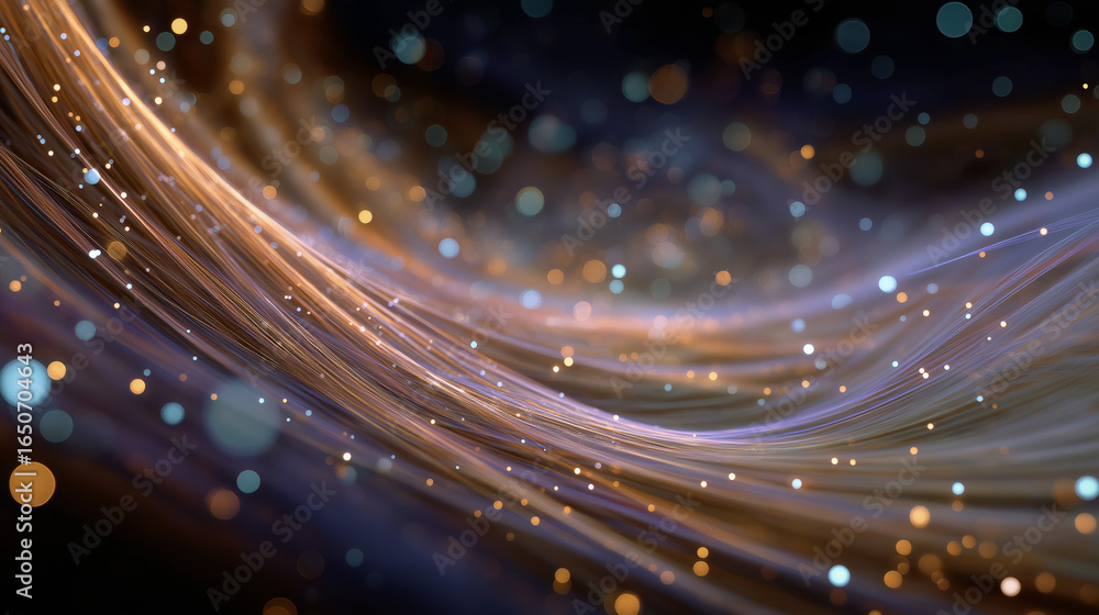 Poster abstract light swirl: a captivating image of glowing waves of light, swirling together to create a s