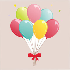 Obraz premium Balloon bunch with bow