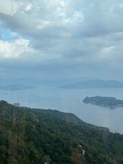 Cloudy Day at Lake and Island