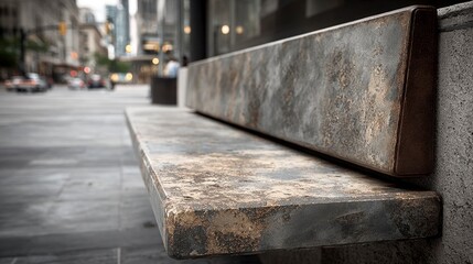 Detailed Macro View of Textured Concrete Public Seating Area