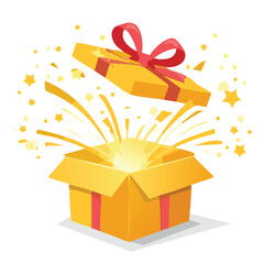 Gift box bursting open